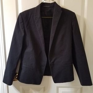 Theory black cotton blazer suit jacket